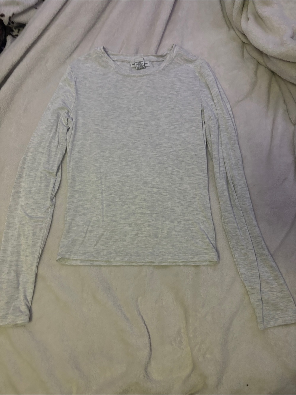 Girls' Long-Sleeve Heather Gray Crewneck Tee - Unbranded